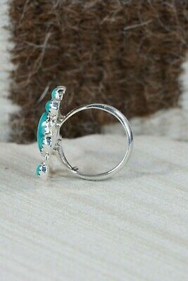 Navajo Turquoise and Sterling Silver Ring - Roberta Begay - Size 7