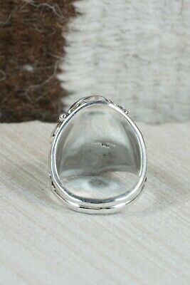 Navajo Turquoise and Sterling Silver Ring - Darrell Morgan - Size 11
