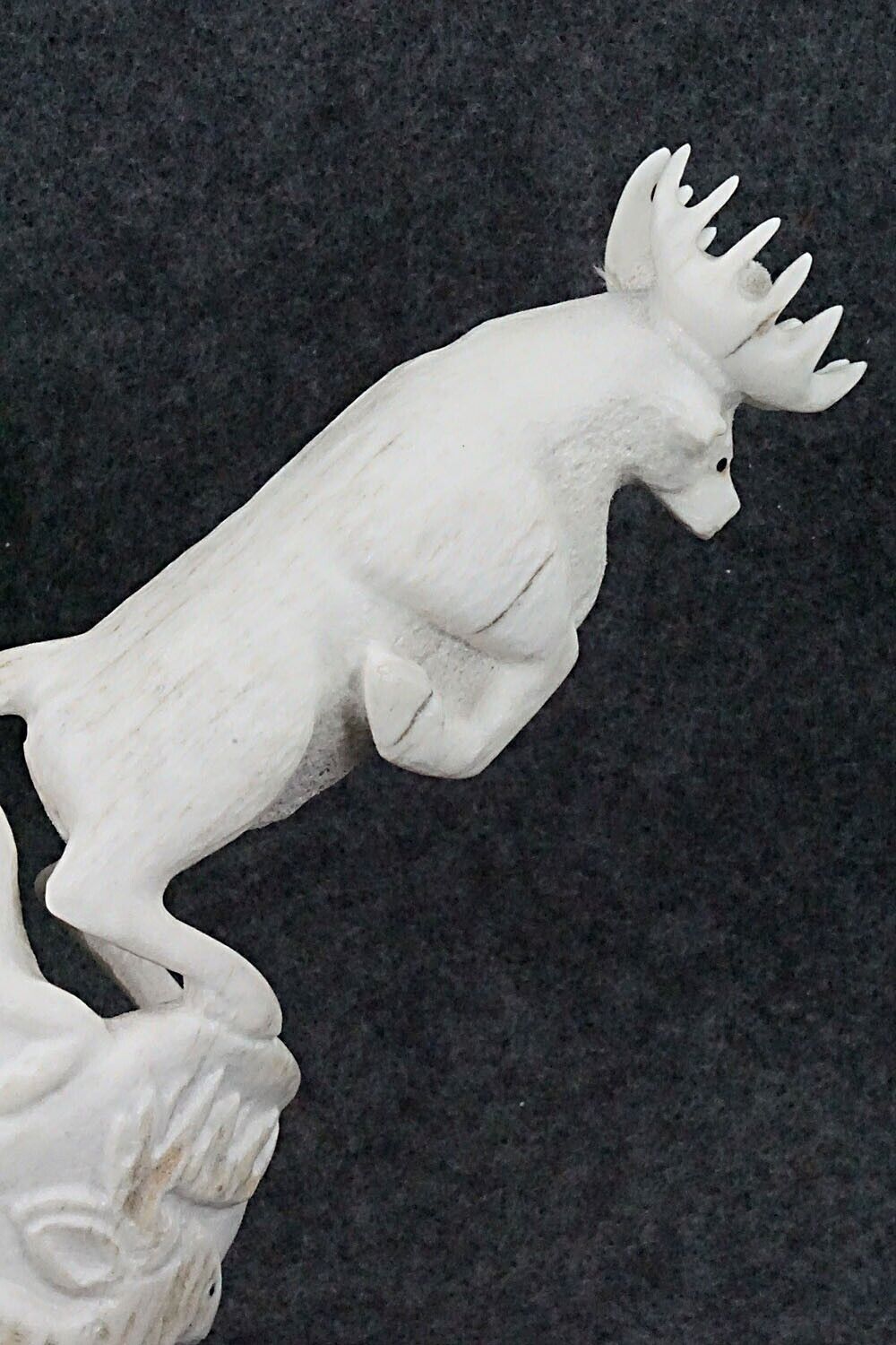 Deer & Wolf Zuni Fetish Carving - Maxx Laate