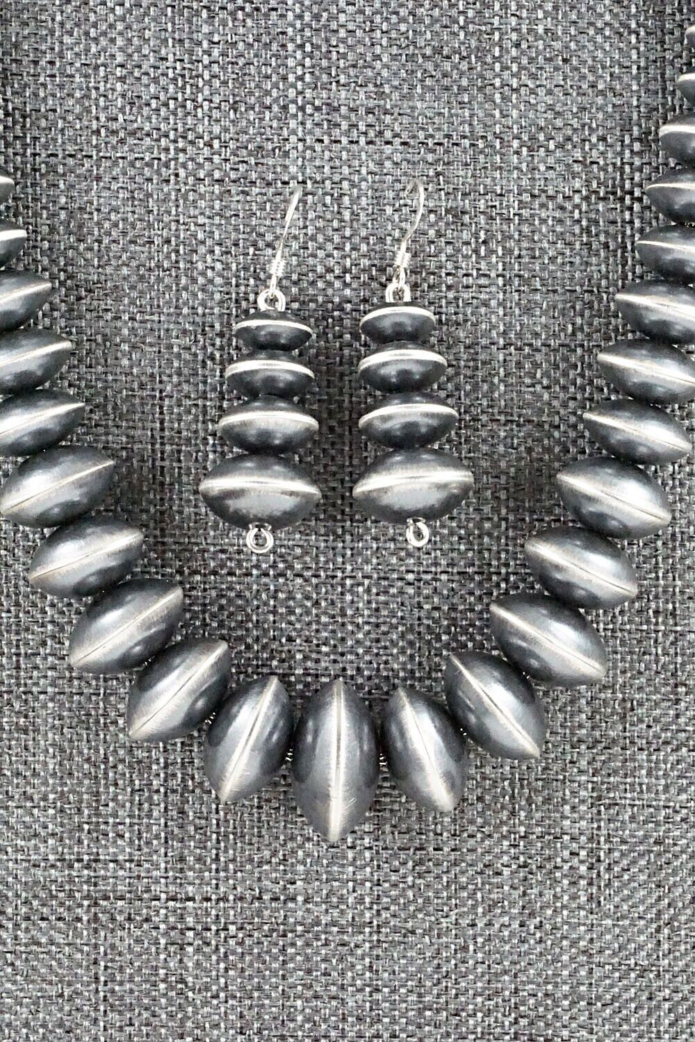 Navajo Pearl Sterling Silver Necklace Set - Preston Haley