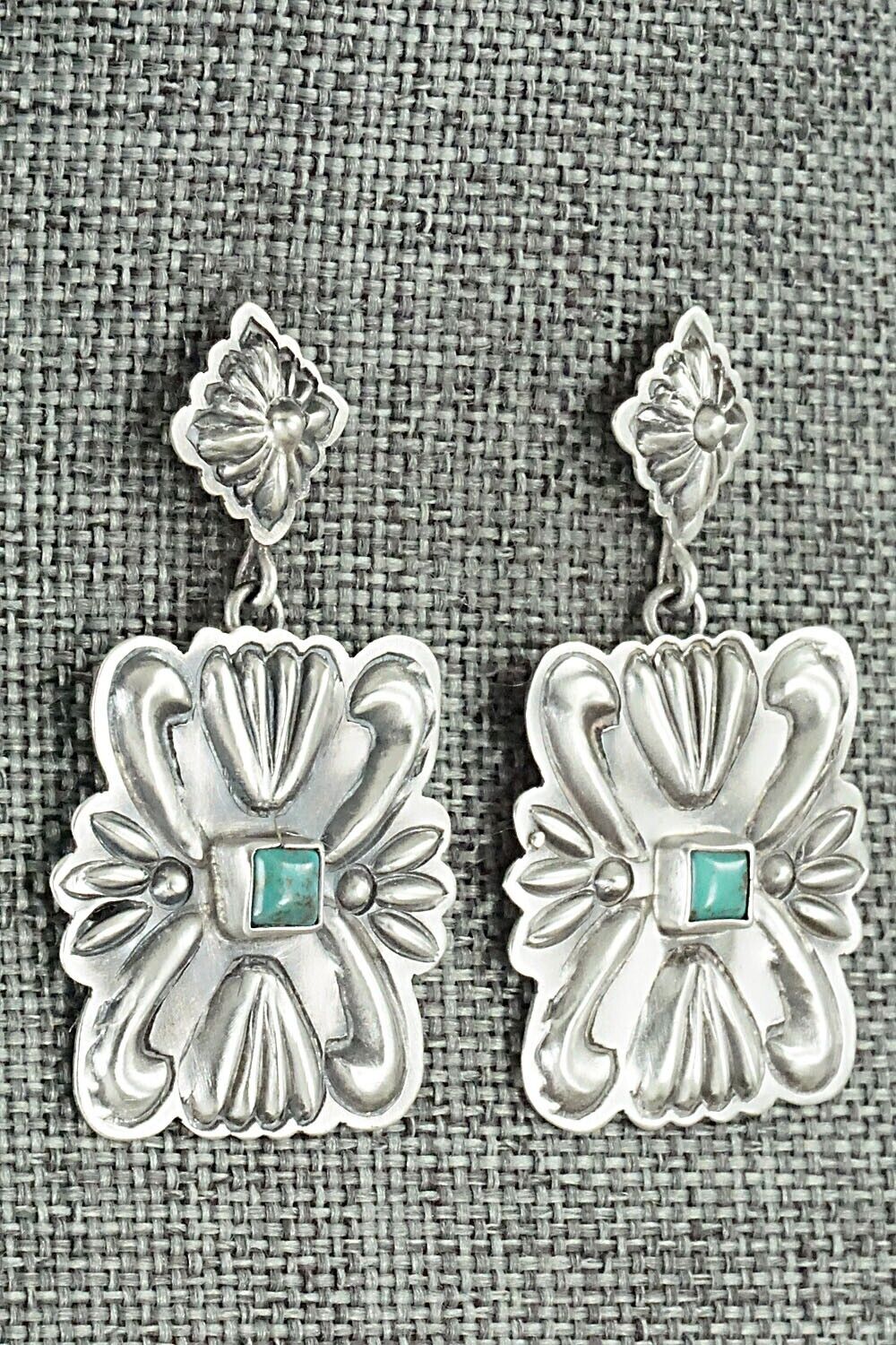 Turquoise & Sterling Silver Earrings - Terry Charlie