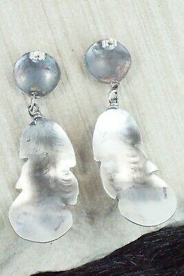 Sterling Silver Feather Earrings - Gabrielle Yazzie - High Lonesome Trading