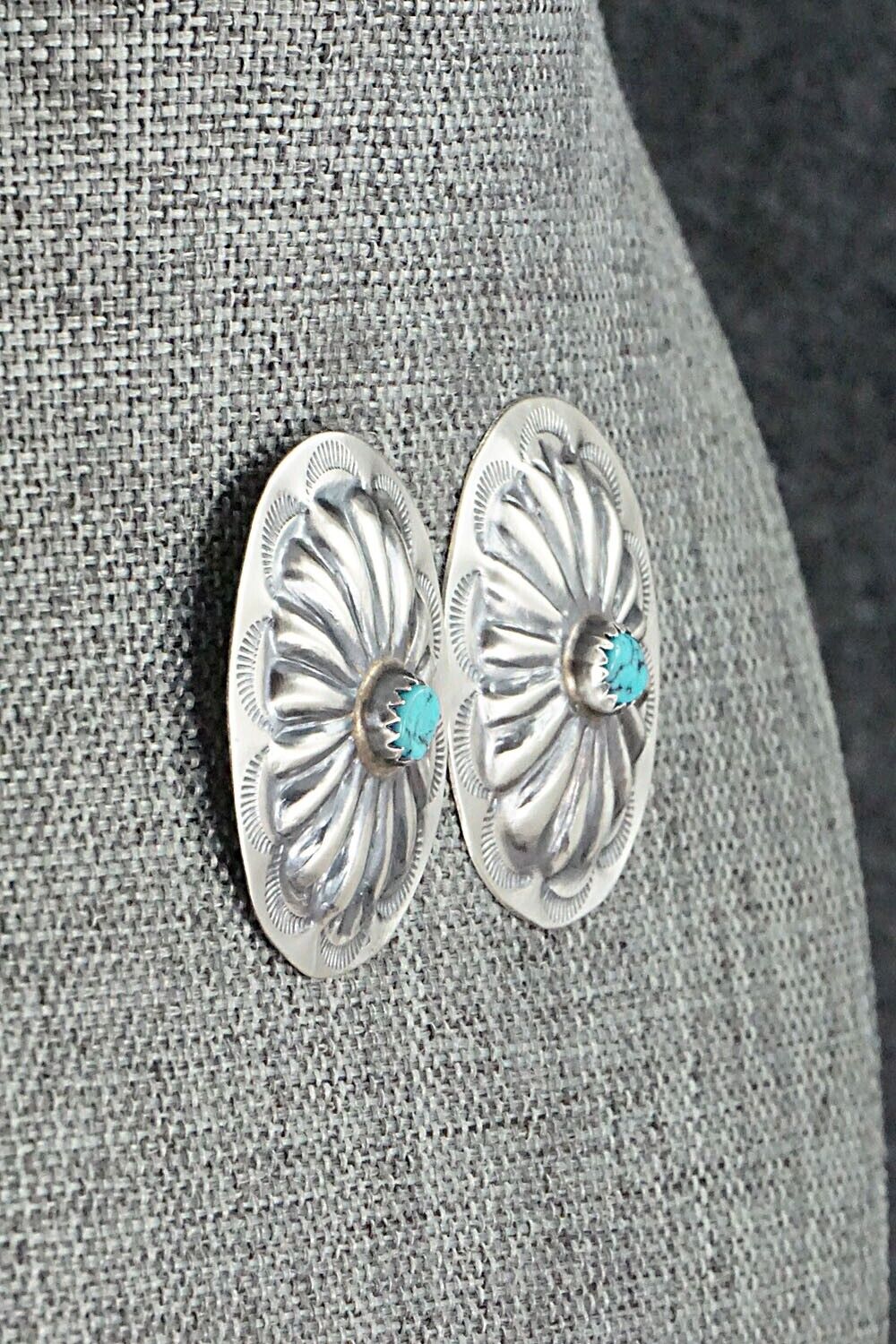 Turquoise & Sterling Silver Earrings - Joan Begay