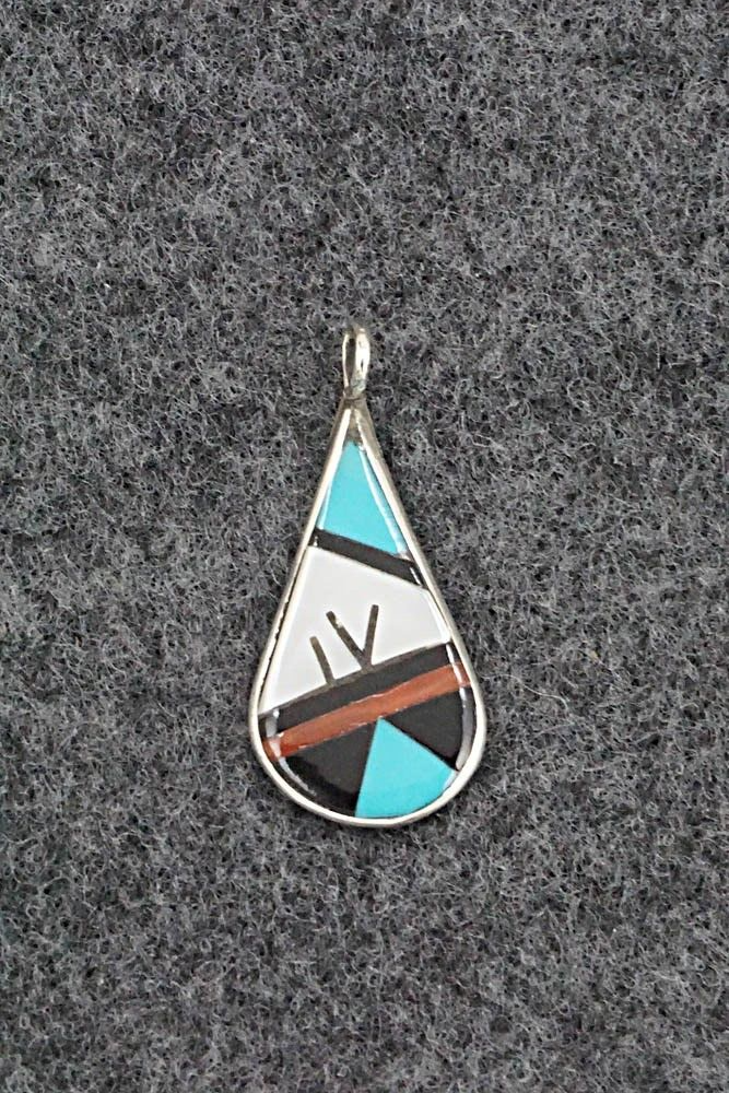 Multi Stone & Sterling Silver Pendant - Rhianna Kallestewa