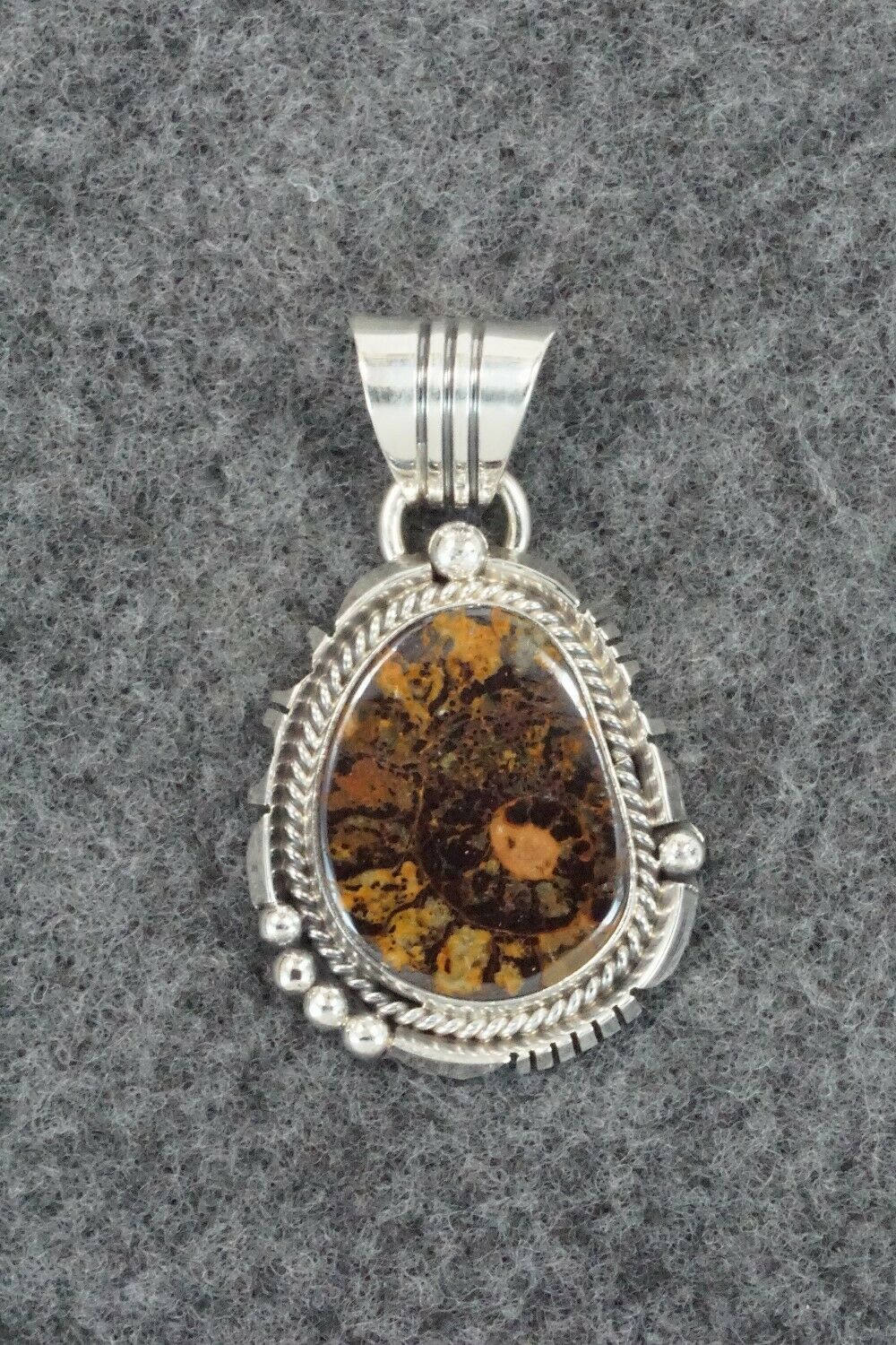 Moroccan Ammonite & Sterling Silver Pendant - Sharon McCarthy