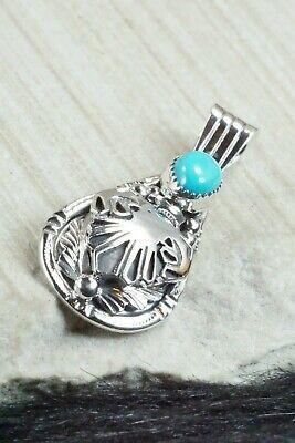 Turquoise and Sterling Silver Pendant - Henry Attakai - High Lonesome Trading