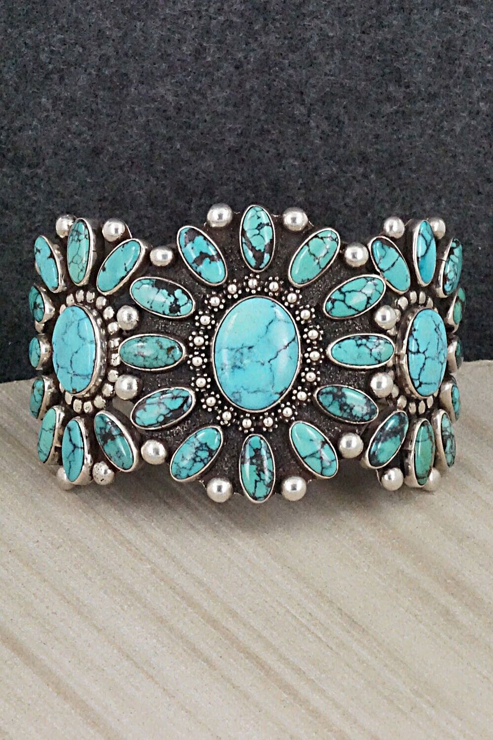 Turquoise & Sterling Silver Bracelet - Tommy Singer