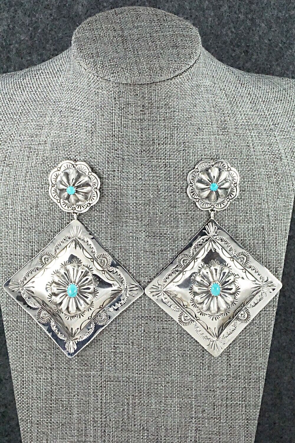 Turquoise & Sterling Silver Earrings - Rita Lee