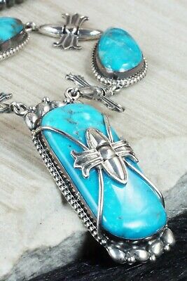 Turquoise & Sterling Silver Necklace - Raymond Delgarito