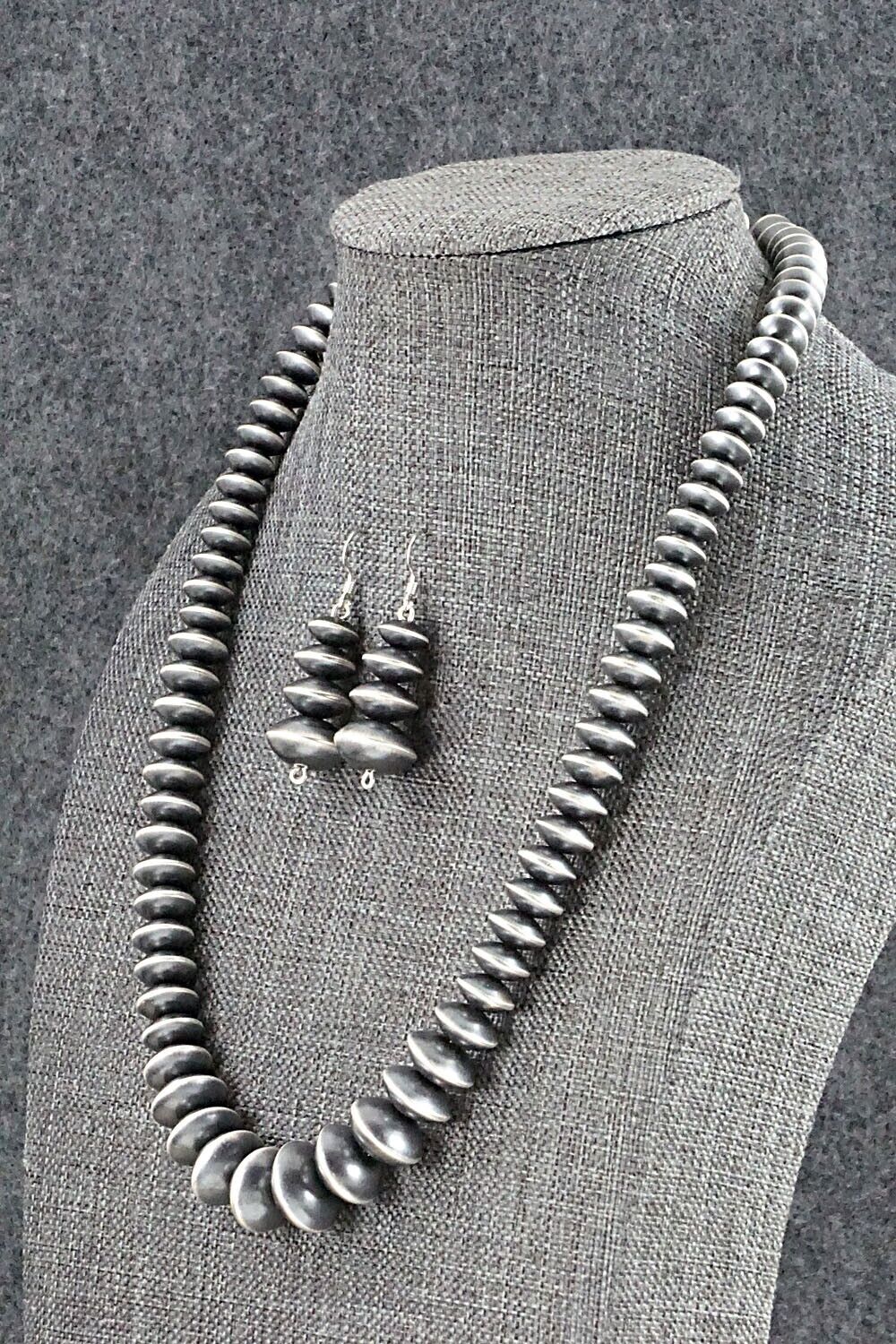 Navajo Pearl Sterling Silver Necklace Set - Preston Haley