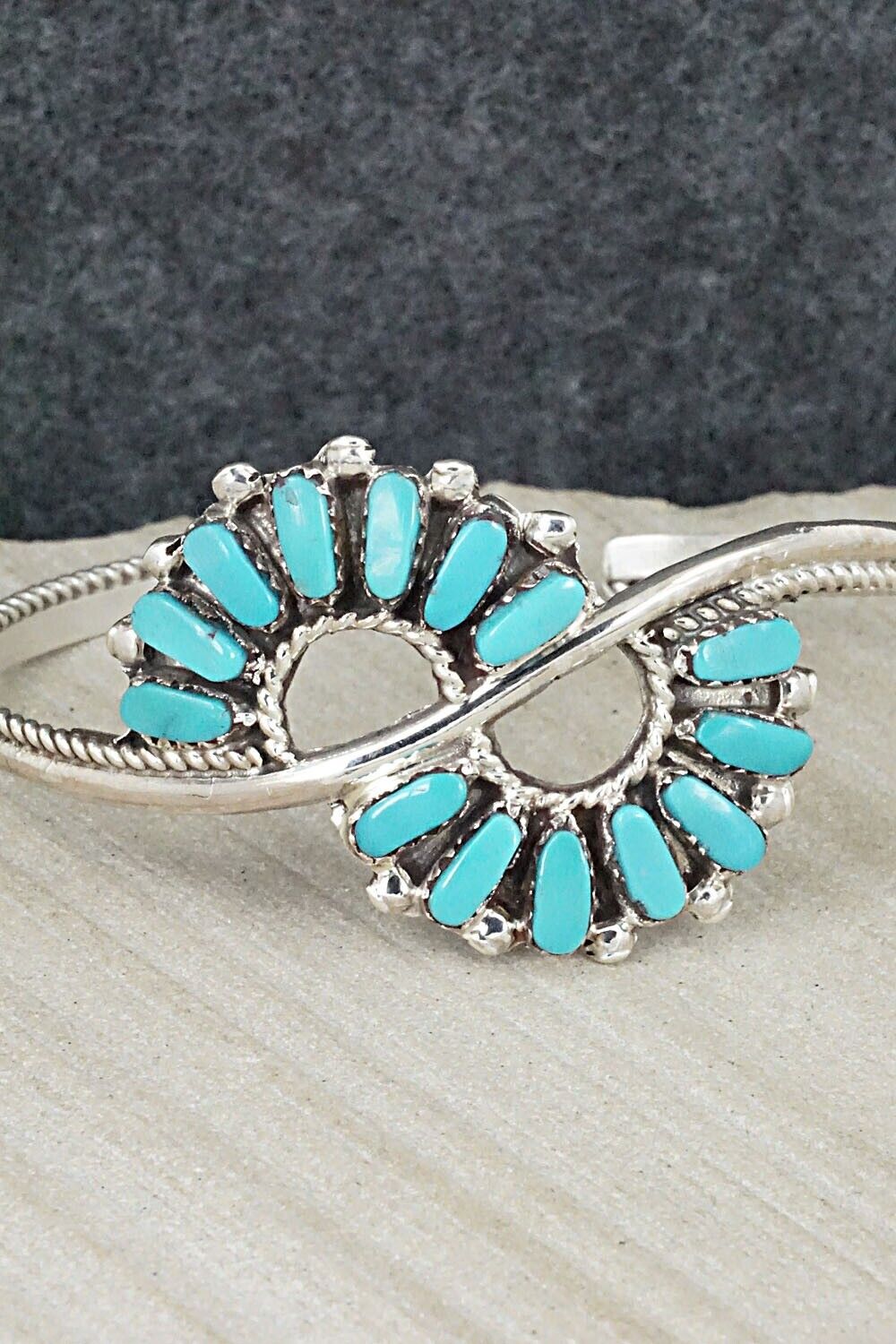 Turquoise & Sterling Silver Bracelet - Cherryl Beans