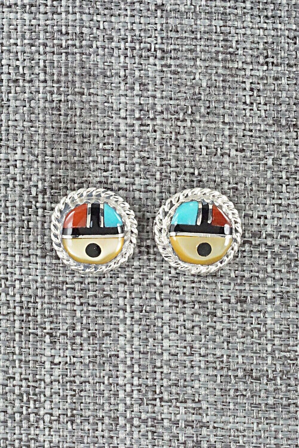 Multi Stone Inlay & Sterling Silver Earrings - Elvira Kiyite