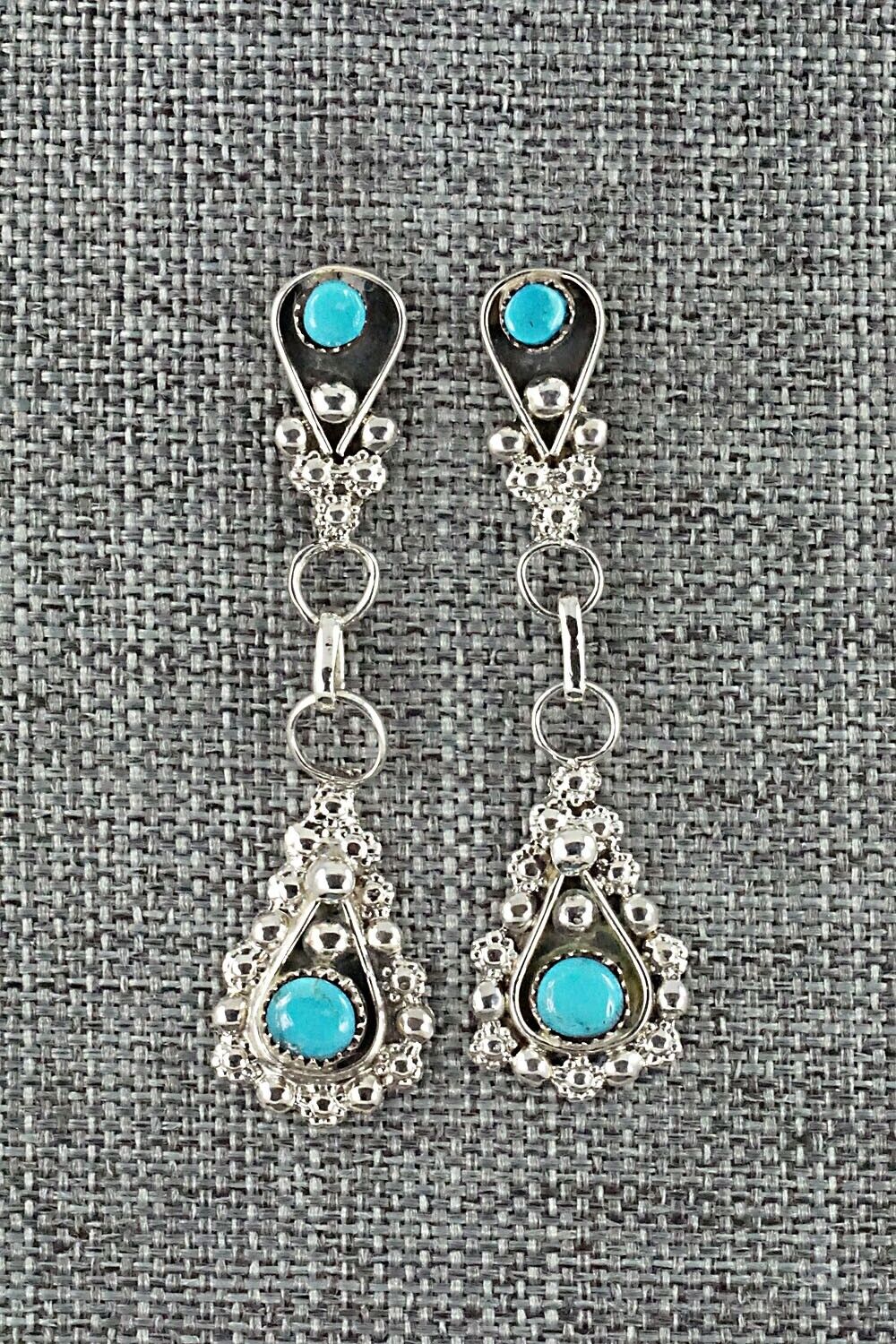 Turquoise & Sterling Silver Earrings - Verdie Booqua