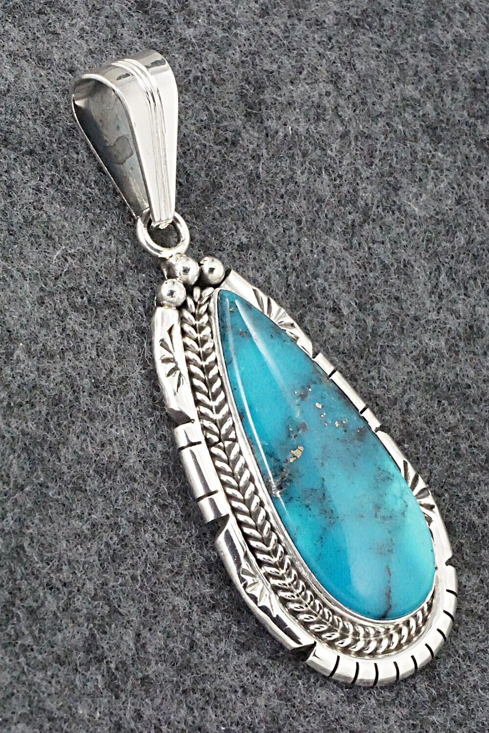 Turquoise & Sterling Silver Pendant - Samuel Yellowhair