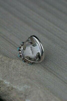 Zuni Turquoise and Sterling Silver Ring - Dickie Charlie - Size 6.75 - High Lonesome Trading