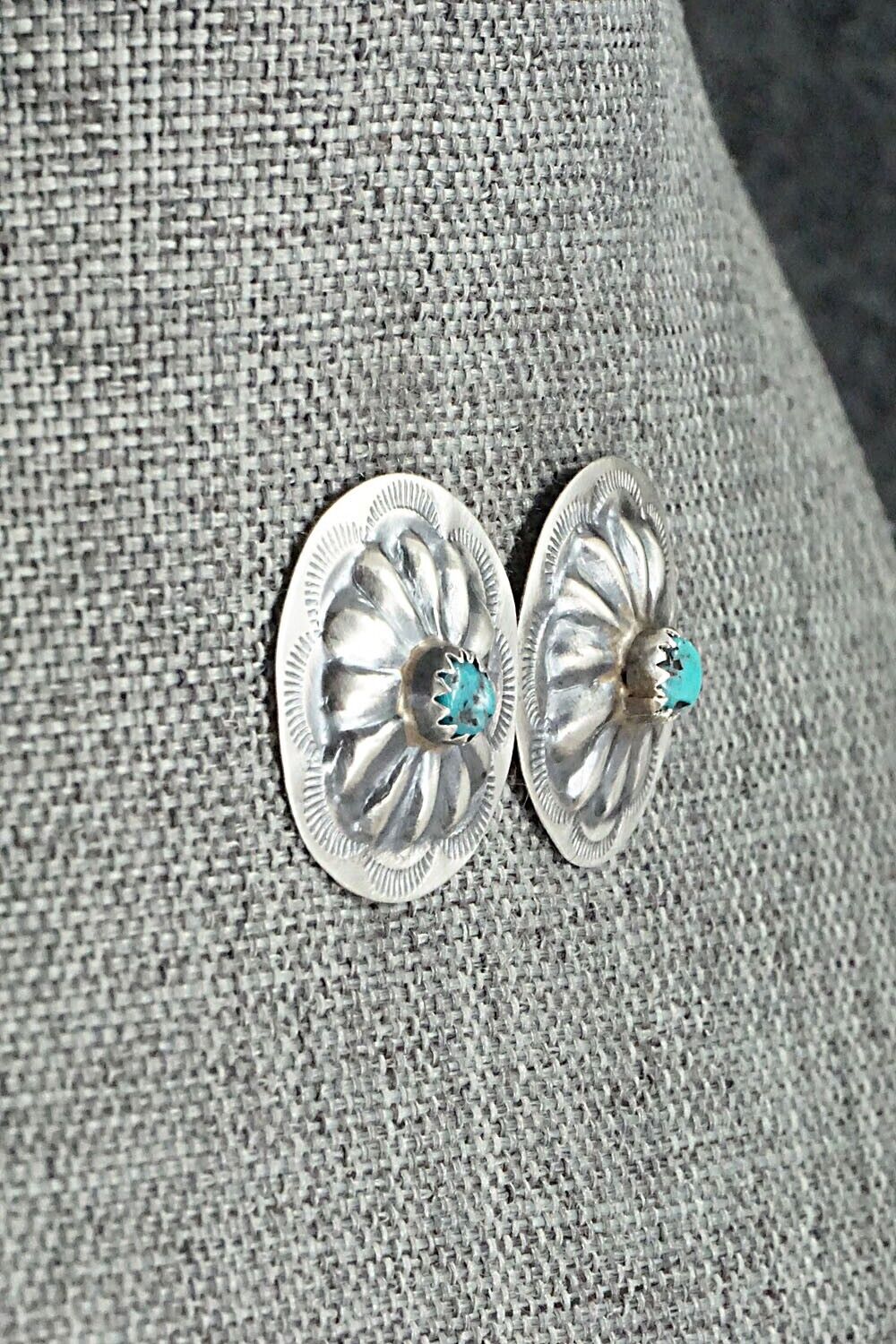 Turquoise & Sterling Silver Earrings - Joan Begay