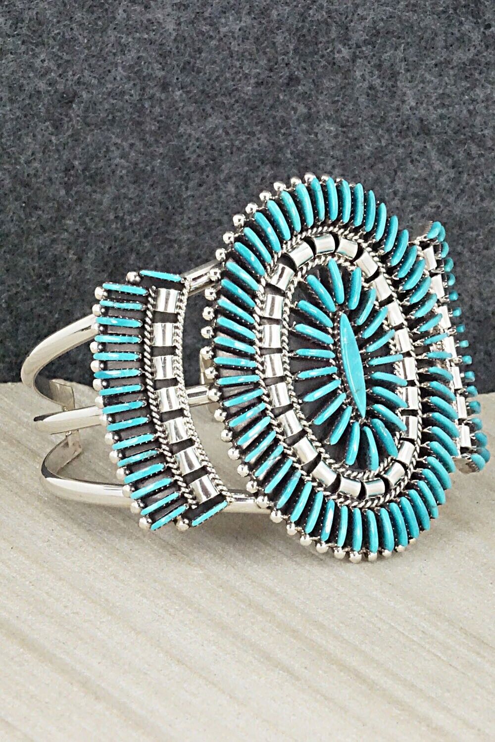 Turquoise & Sterling Silver Bracelet - Edmund Cooeyate
