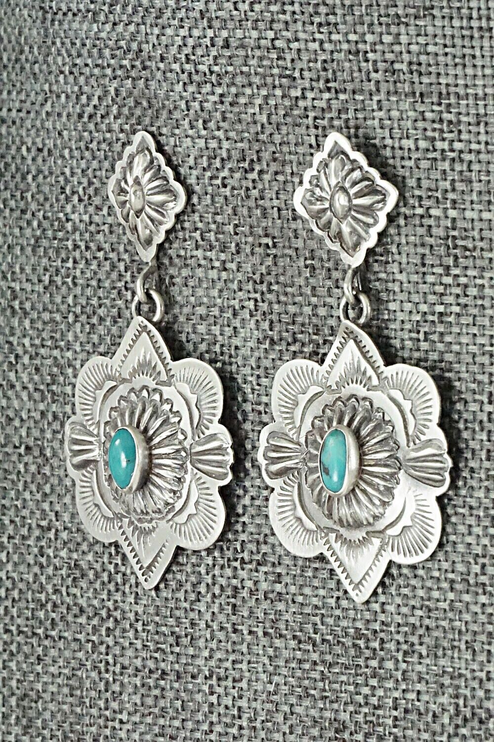 Turquoise & Sterling Silver Earrings - Terry Charlie