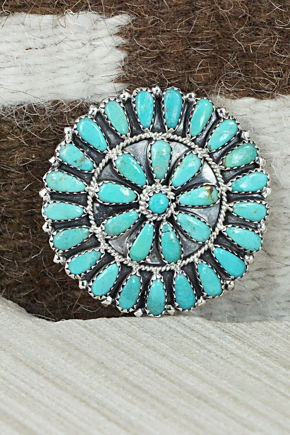 Turquoise and Sterling Silver Pendant - Zeita Begay
