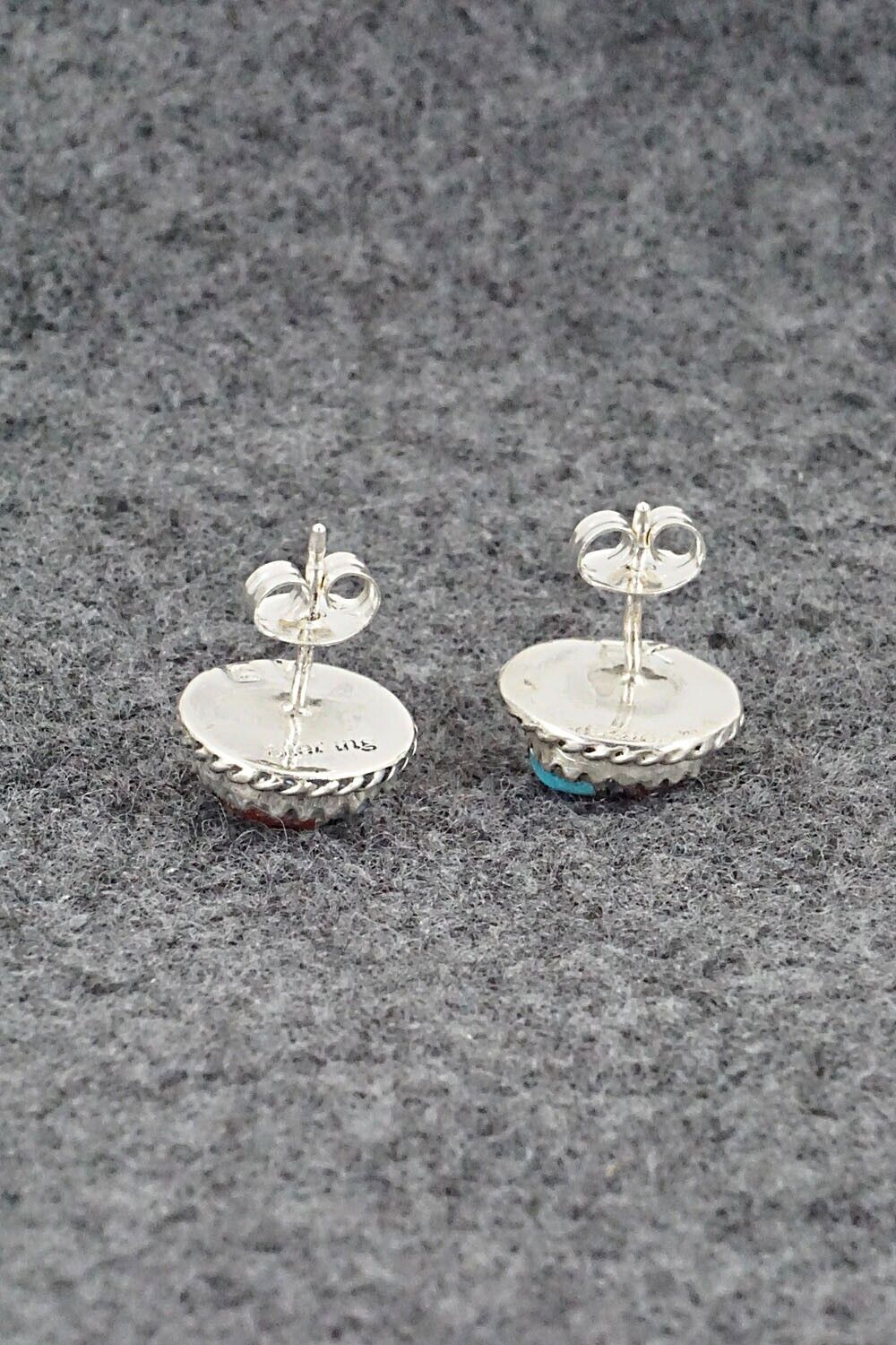 Multi Stone Inlay & Sterling Silver Earrings - Elvira Kiyite