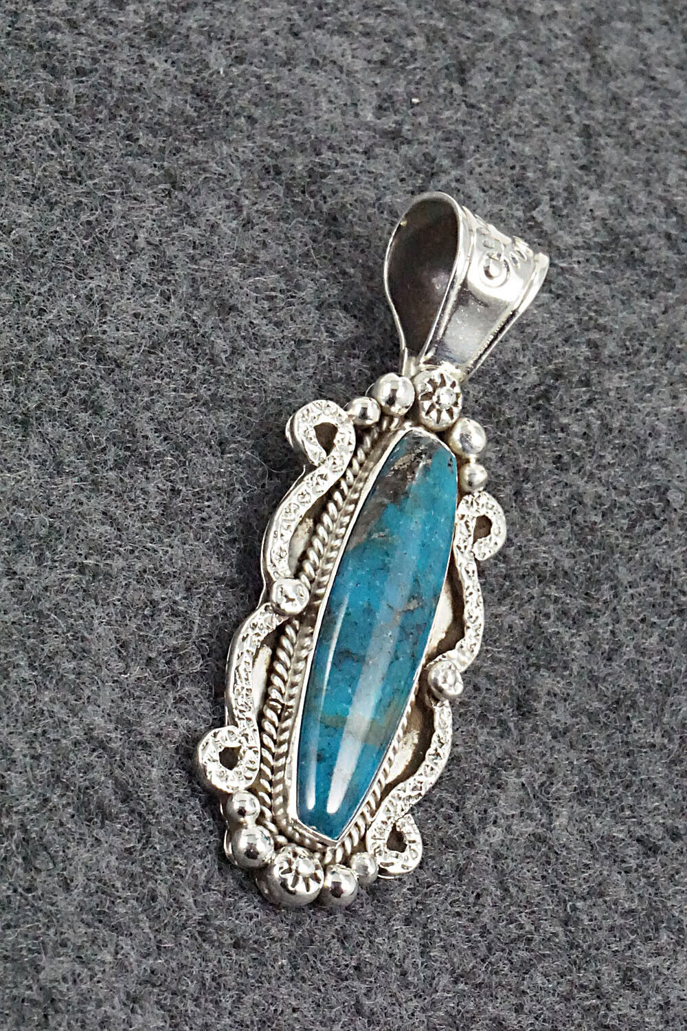 Turquoise and Sterling Silver Pendant - Bobby Platero