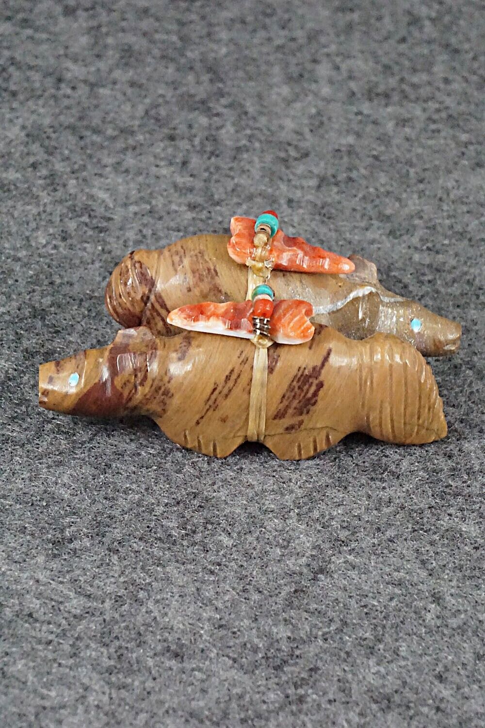 Bear & Wolf Zuni Fetish Carving - Peter Gasper