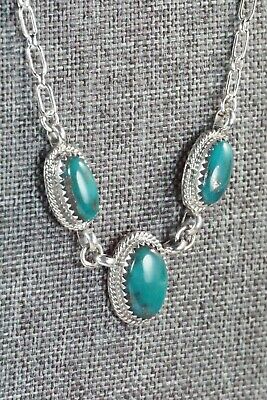 Navajo Turquoise & Sterling Silver Necklace and Earrings Set - Mark Barney