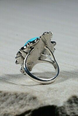 Navajo Turquoise and Sterling Silver Ring - Daniel Benally - Size 7 - High Lonesome Trading