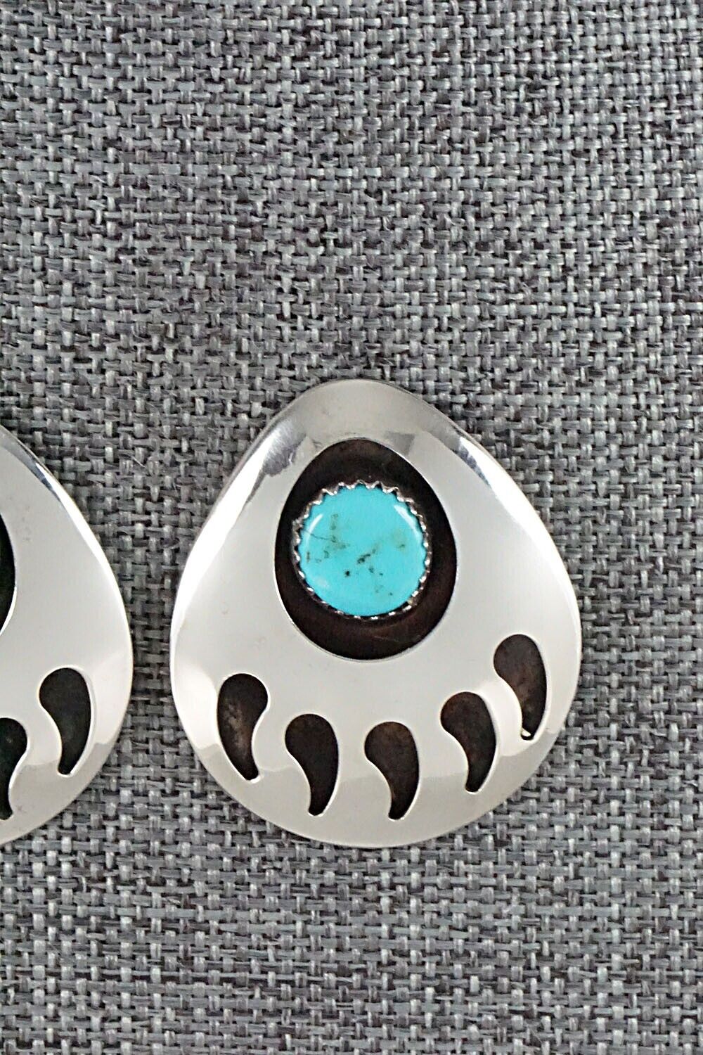 Turquoise & Sterling Silver Earrings - Virginia Long