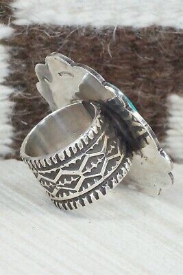 Turquoise and Sterling Silver Ring - Leonard Maloney - Size 10