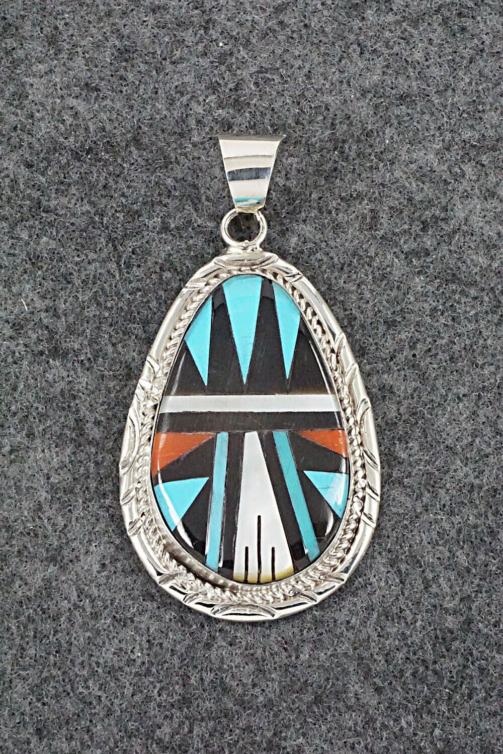 Multi Stone & Sterling Silver Pendant - Gladys Lamy