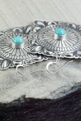 Navajo Turquoise & Sterling Silver Earrings - Harold Joe