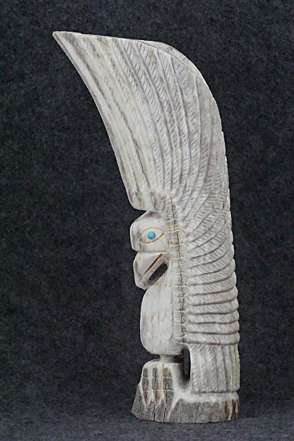 Eagle Zuni Fetish Carving - Garrick Weeka