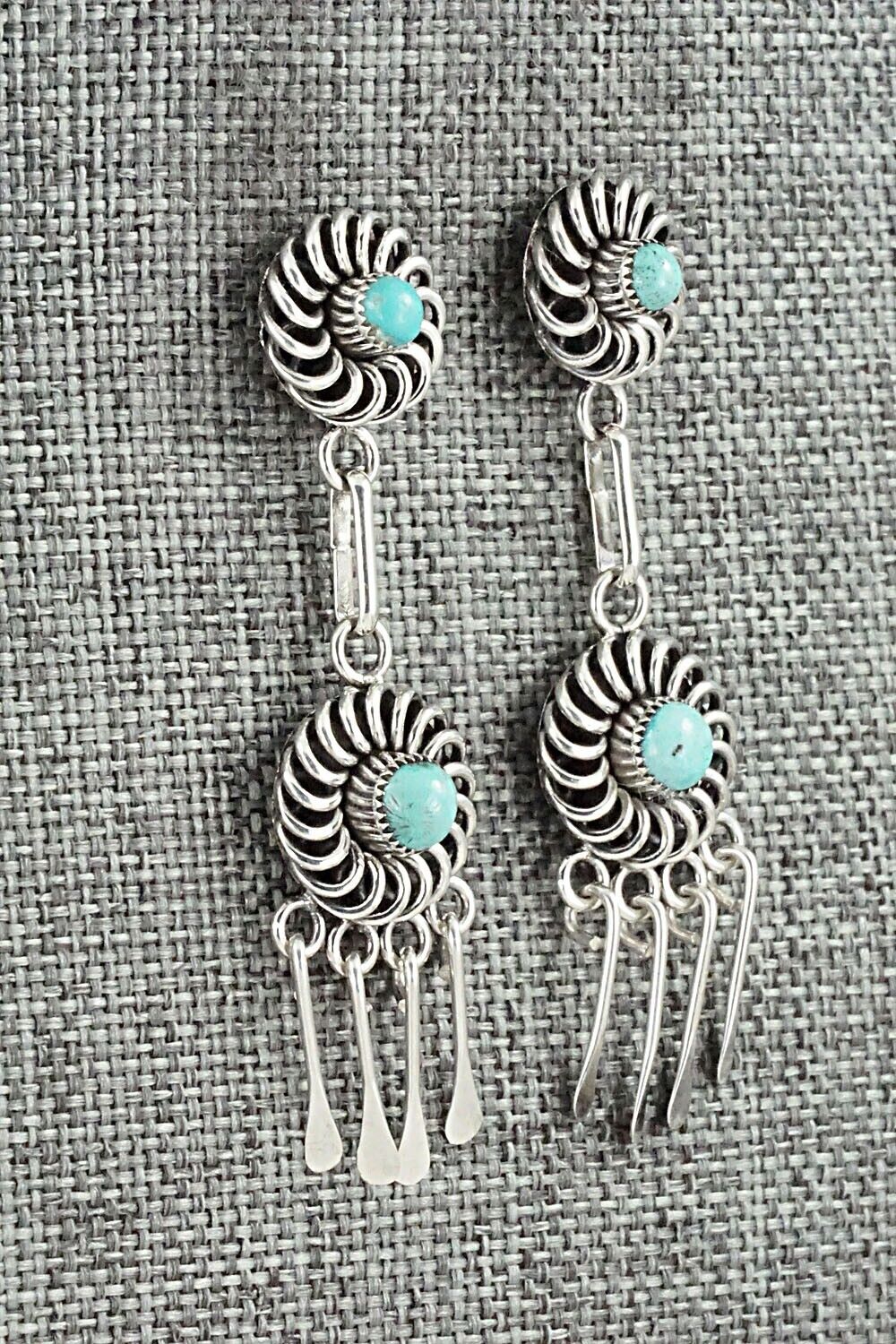 Turquoise & Sterling Silver Earrings - Al Lementino