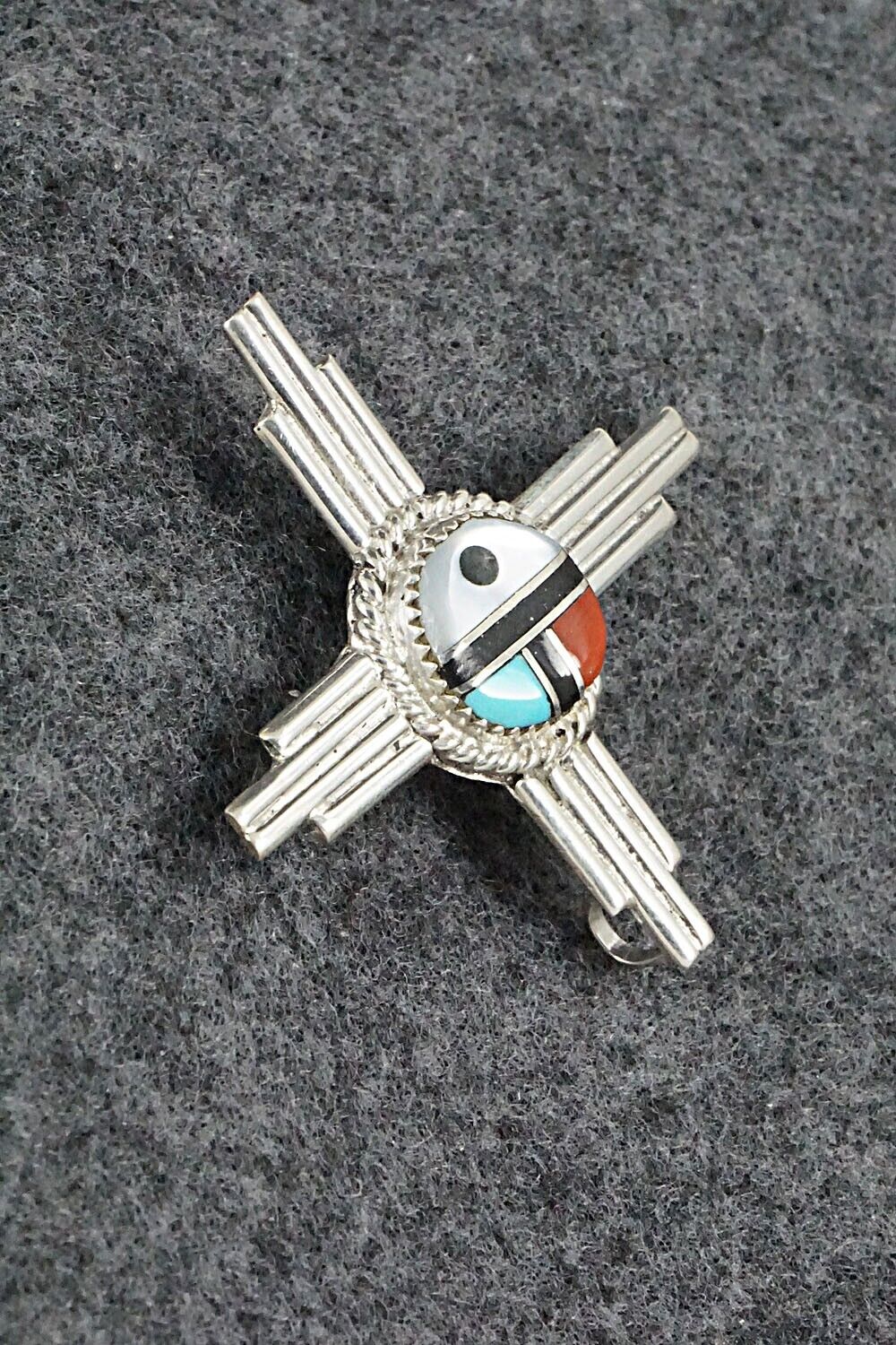 Multi Stone & Sterling Silver Pendant/Pin - Elvira Kiyite