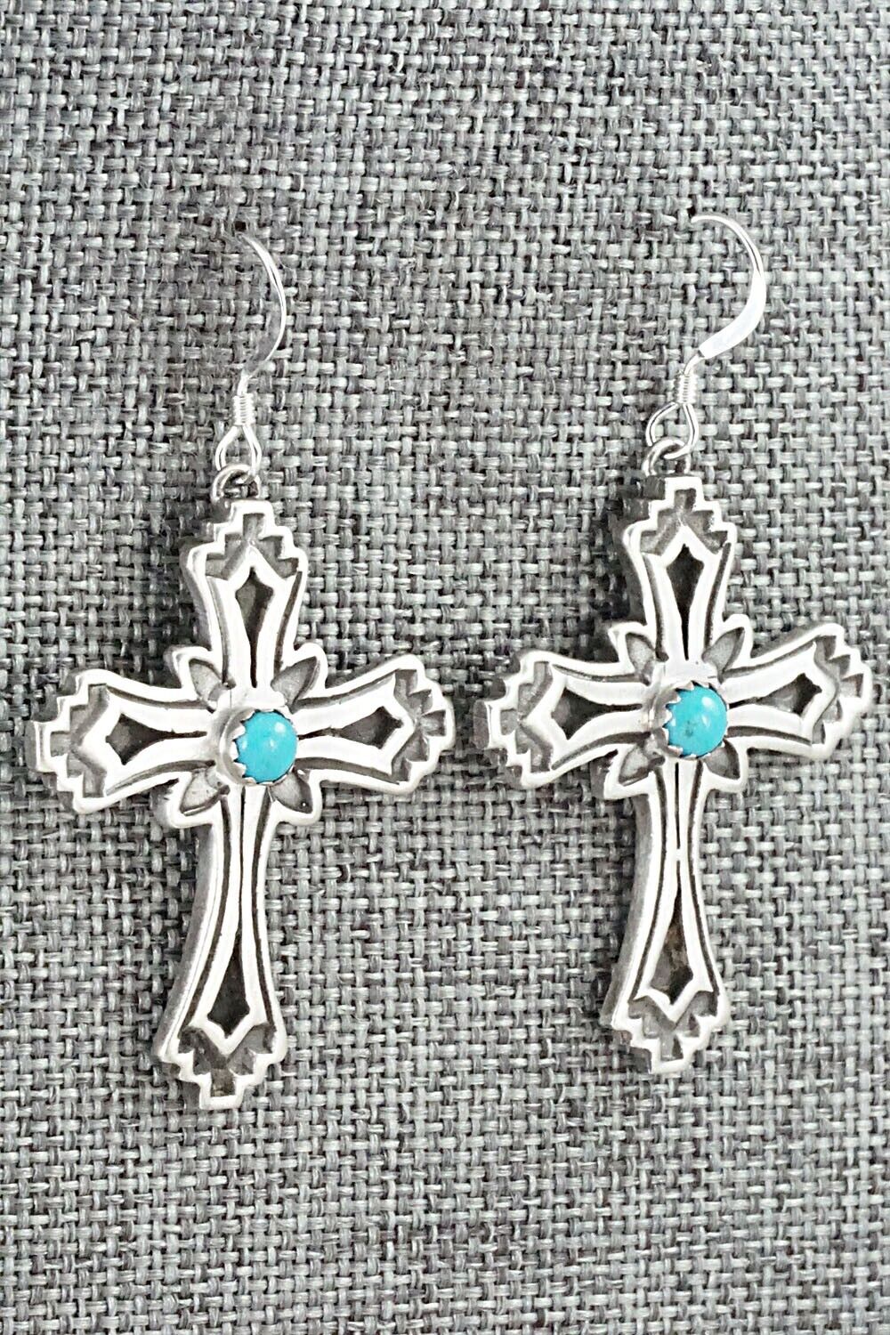 Turquoise & Sterling Silver Earrings - Louise Joe