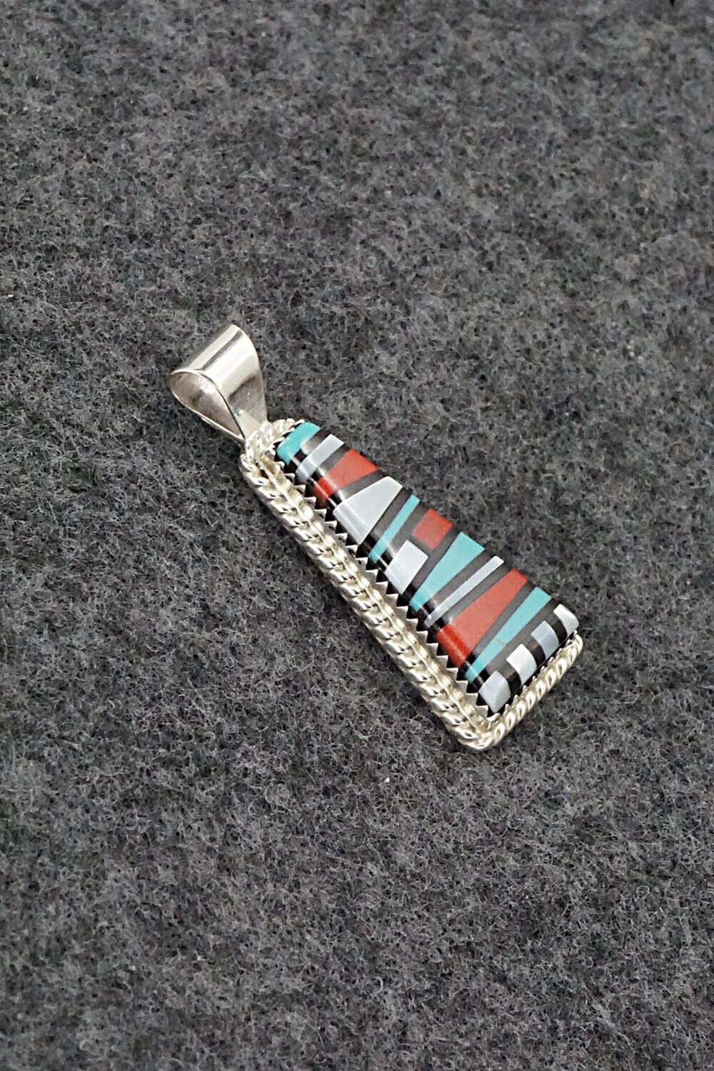 Multi Stone & Sterling Silver Pendant - Victor Martza