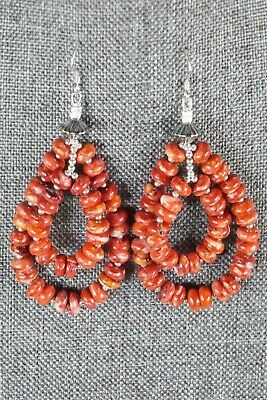 Spiny Oyster & Sterling Silver Earrings - Louise Joe