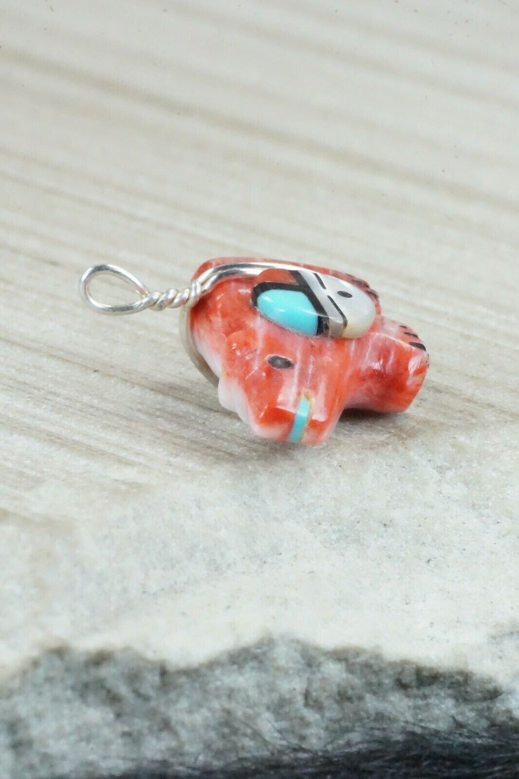 Spiny Oyster & Sterling Silver Pendant - Darrin Boone
