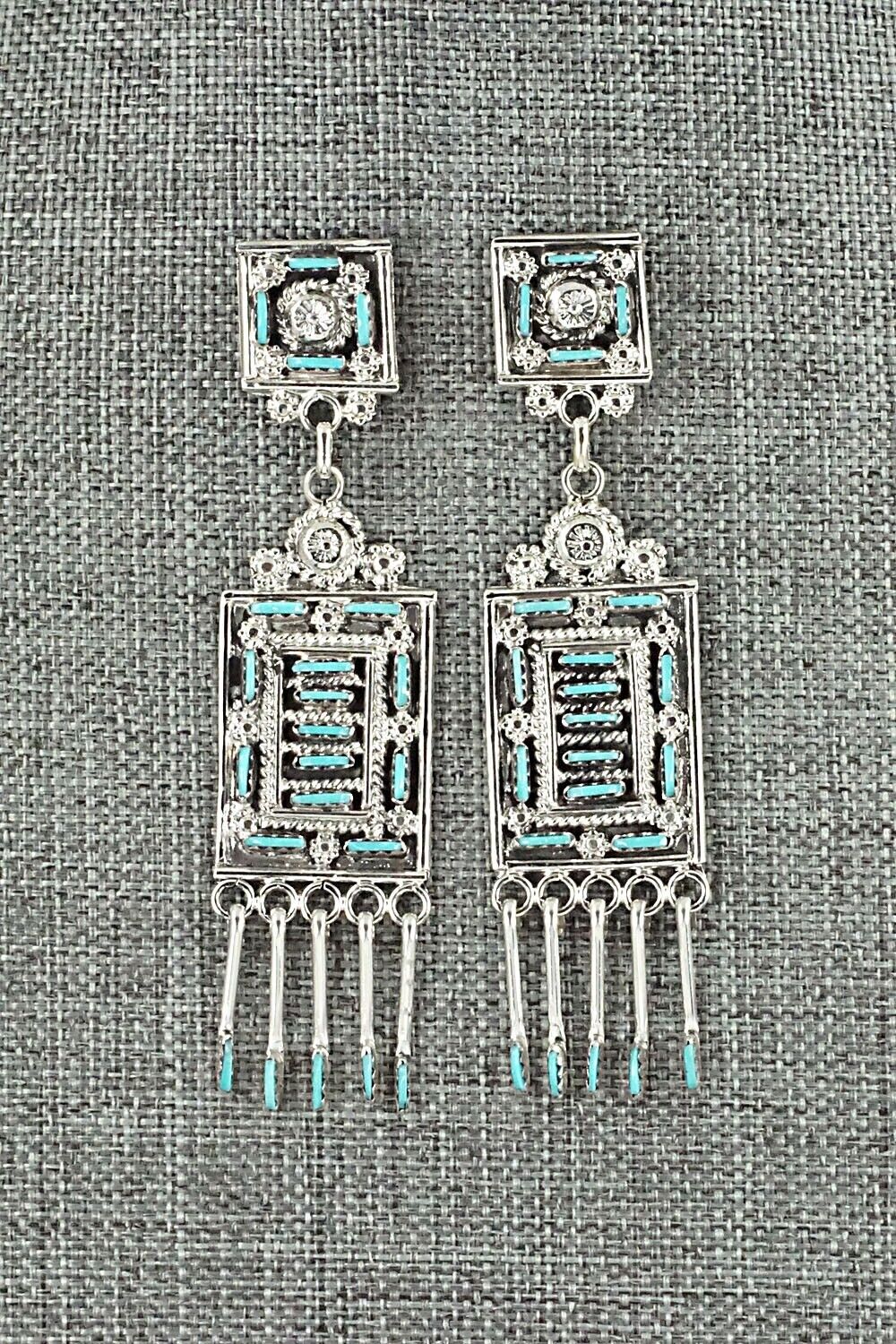 Turquoise & Sterling Silver Earrings - Kevin Leekity