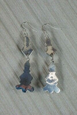 Turquoise & Spiny Oyster Sterling Silver Earrings - Native American - Navajo - High Lonesome Trading