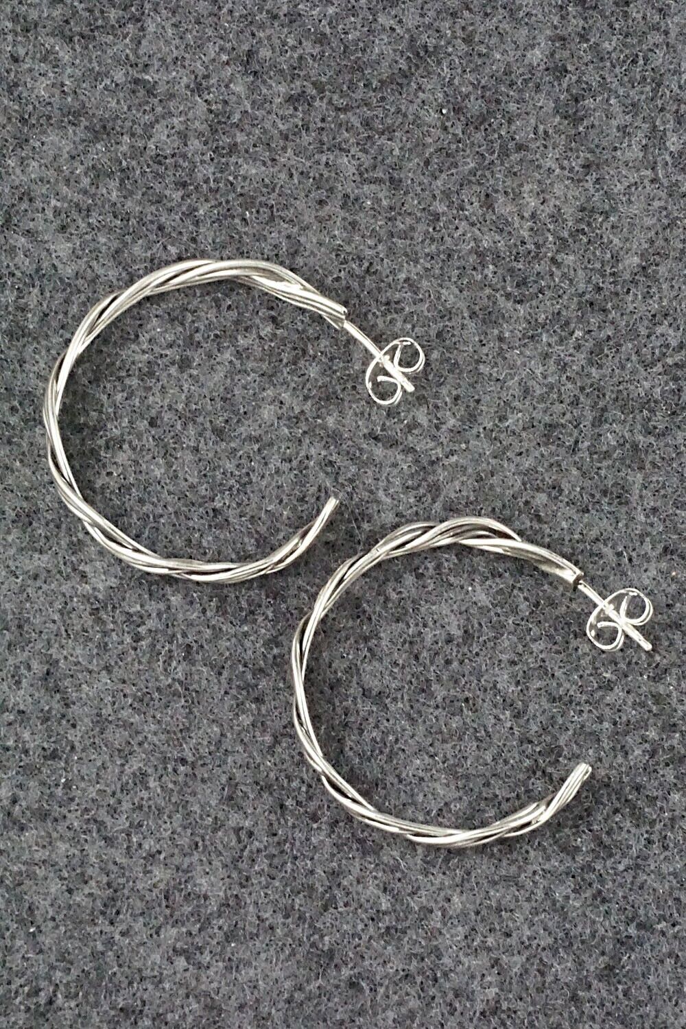 Sterling Silver Hoop Earrings - Elaine Tahe