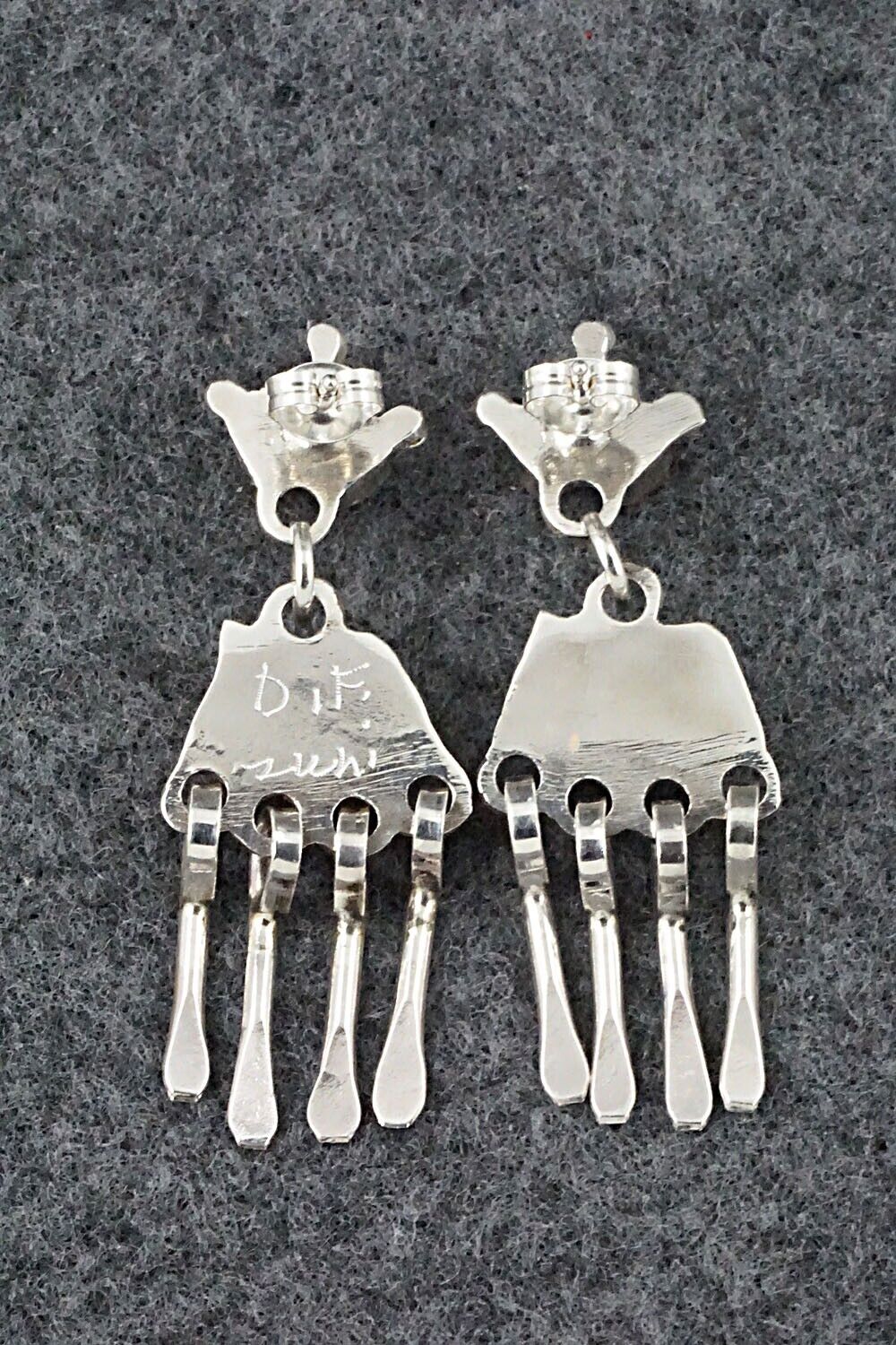 Coral & Sterling Silver Earrings - Rosa Fambrough