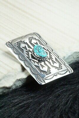 Turquoise & Sterling Silver Belt Buckle - Rosita Singer