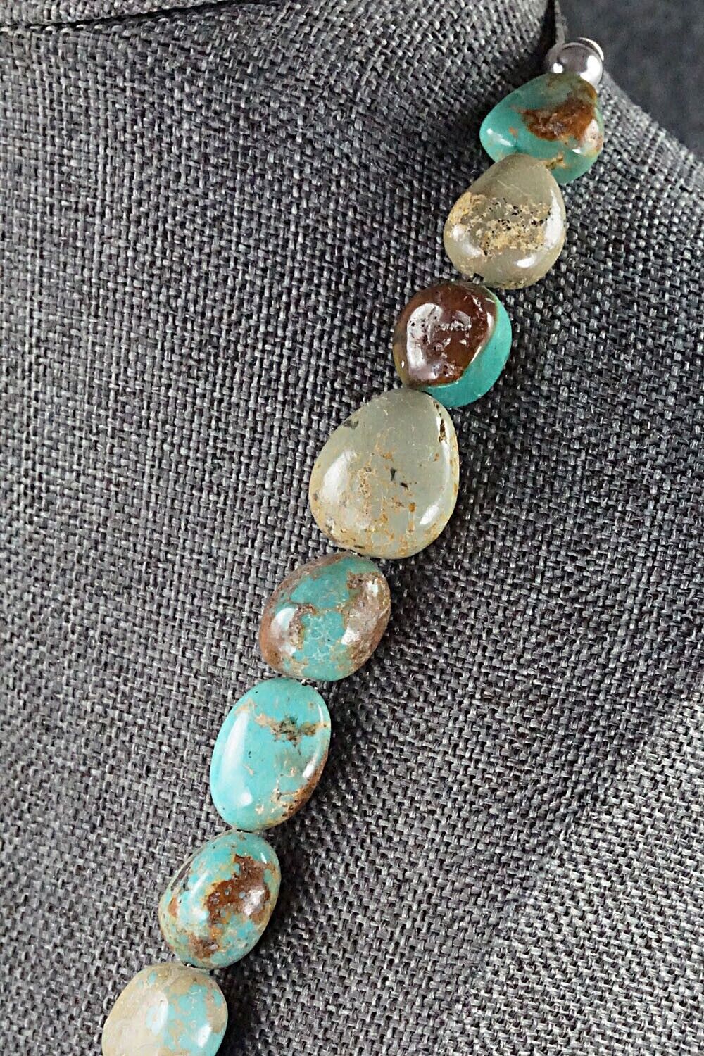 Turquoise and Sterling Silver Necklace - Louise Joe