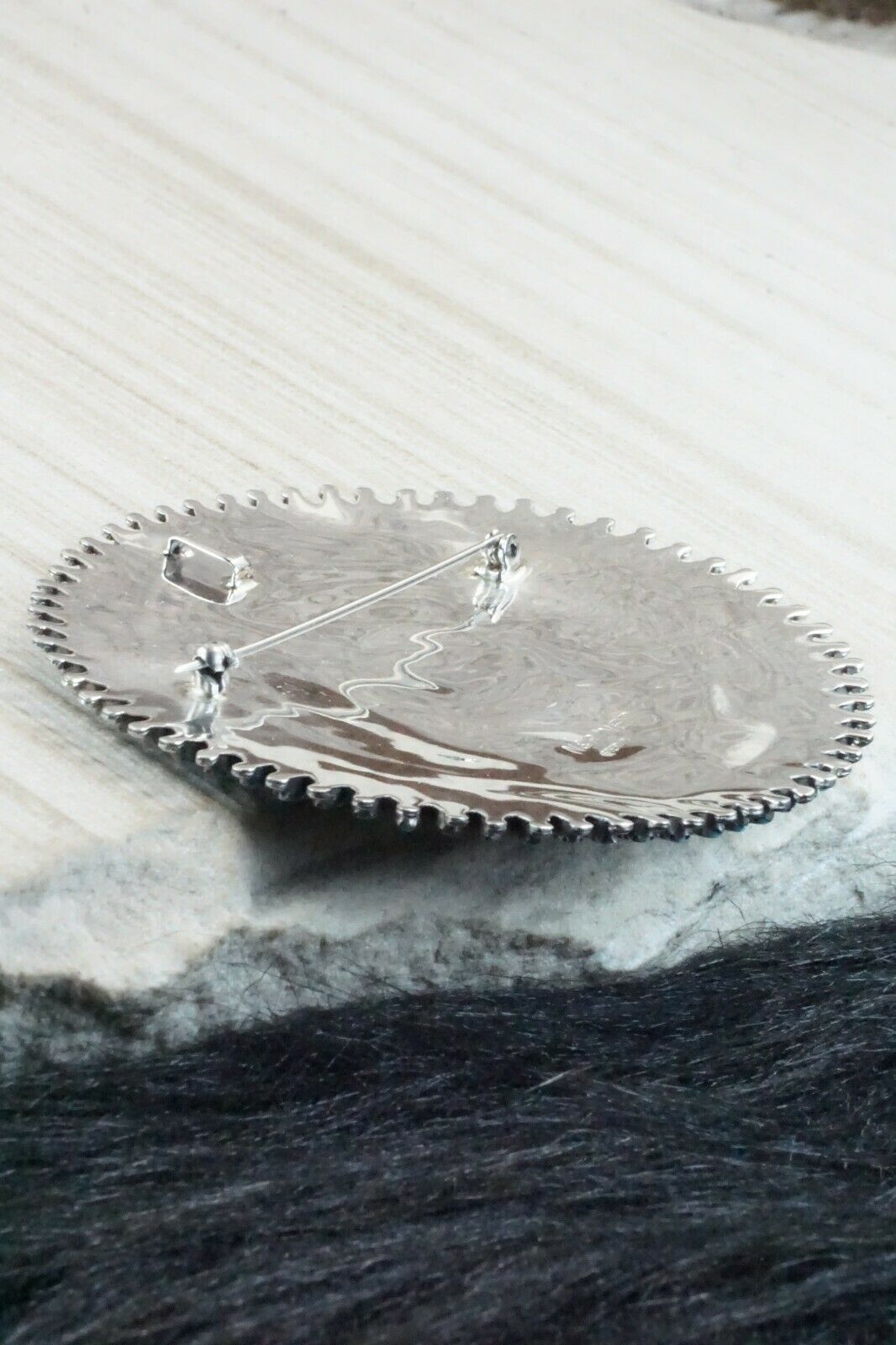 Turquoise & Sterling Silver Pendant/ Pin - Nathaniel Nez