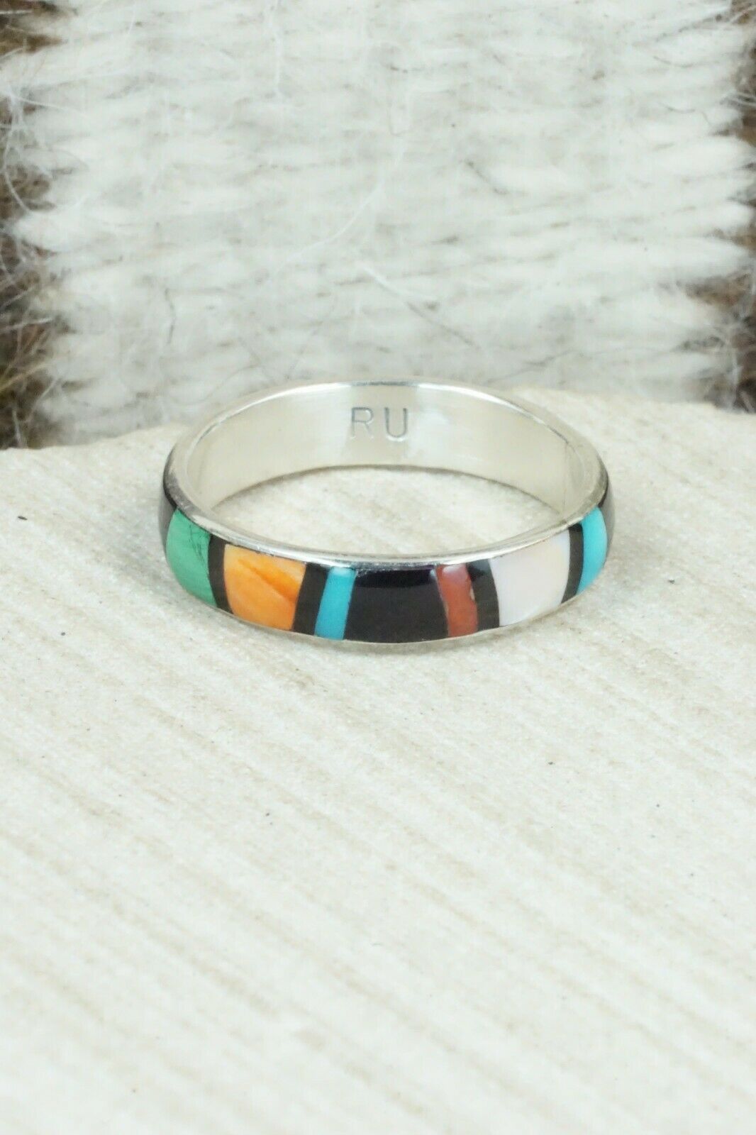 Multi Stone & Sterling Silver Ring - Rose Ukestine - Size 10