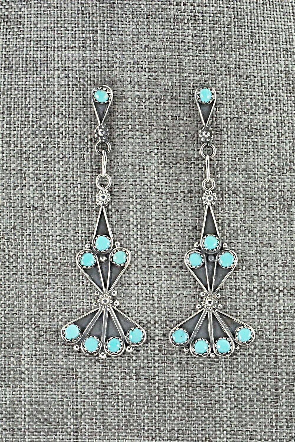 Turquoise & Sterling Silver Earrings - Vivianita Booqua