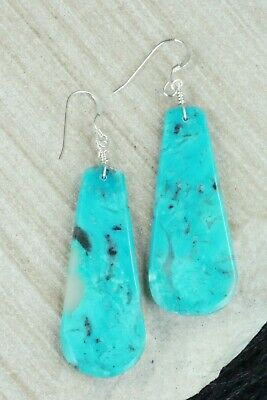 Turquoise & Sterling Silver Earrings - Lupe Lovato