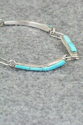 Turquoise & Sterling Silver Bracelet - Roland Natachu